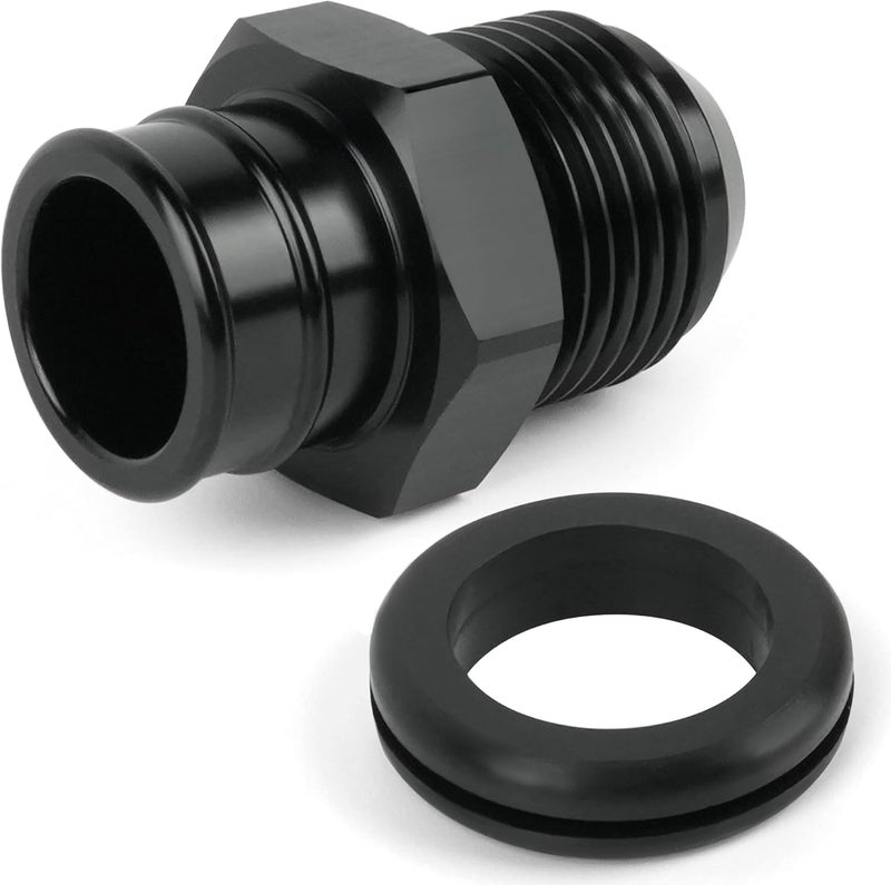 Jetuplusllc 10AN Aluminum Push fit Valve Cover Grommet for GM LS Engines - Black with Sealing Grommet‌ - Image 1
